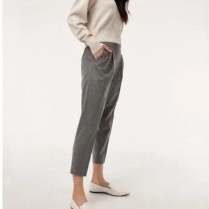 Aritzia Babaton Cohen Plaid Pant Cashmere Wool Blend Cropped Trouser Gray, size